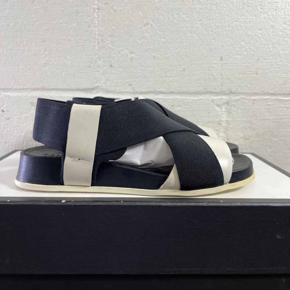 Camper Atonik Sandal Black White Leather‎ Criss Cross Women's Size 36 EU/6 US